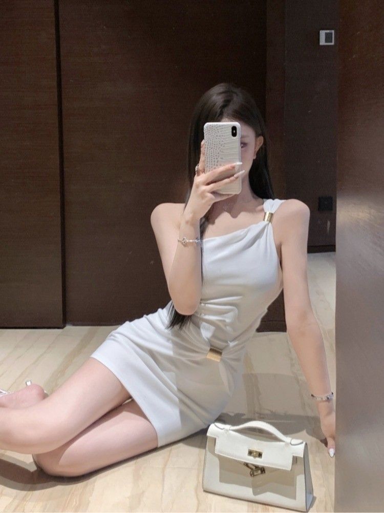 Women's One-Shoulder Bodycon Mini Dress