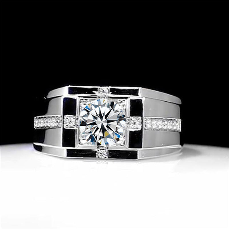 Men's Fashion Diamond Engagement Ring Business Style Design