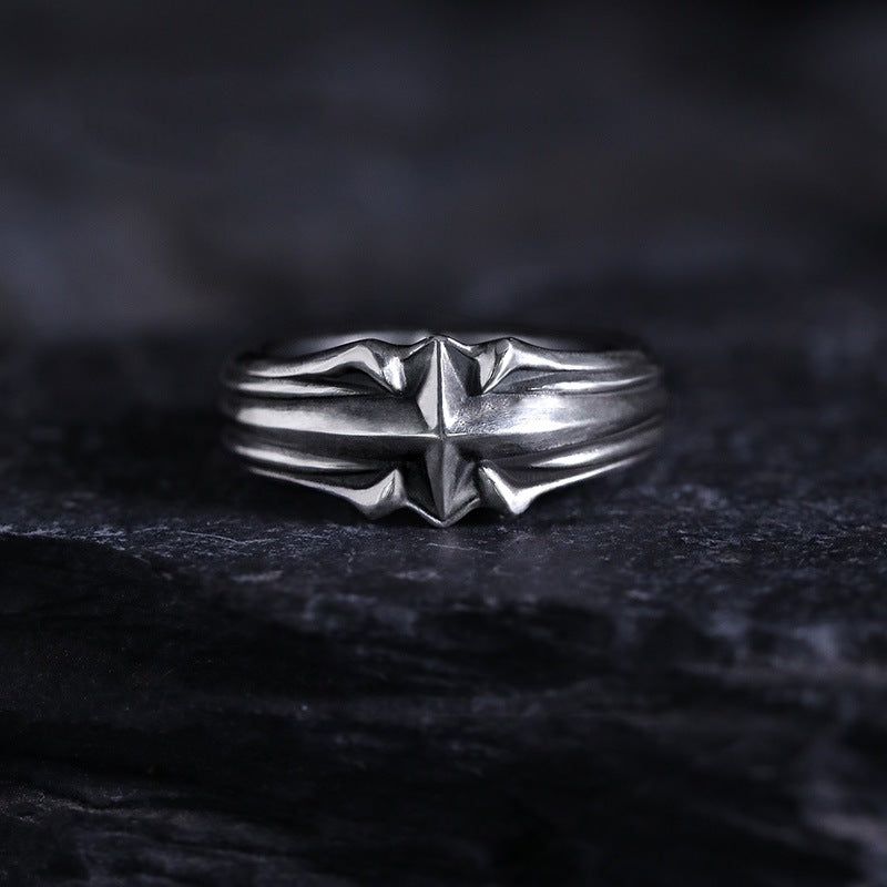 Men's Retro Star Thai Silver Style Punk Tail Ring