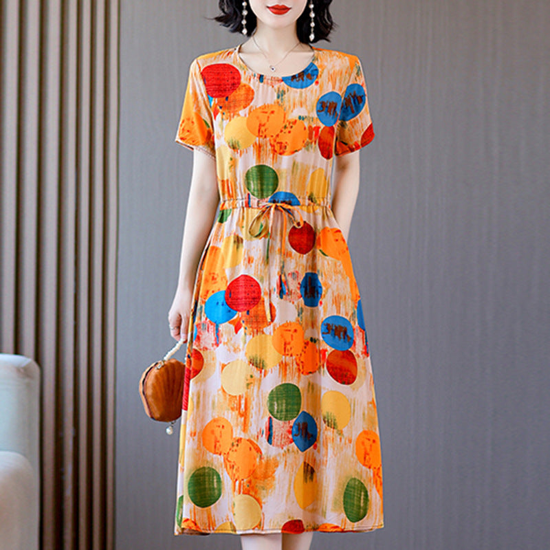 Women's Printed A-Line Midi Dress