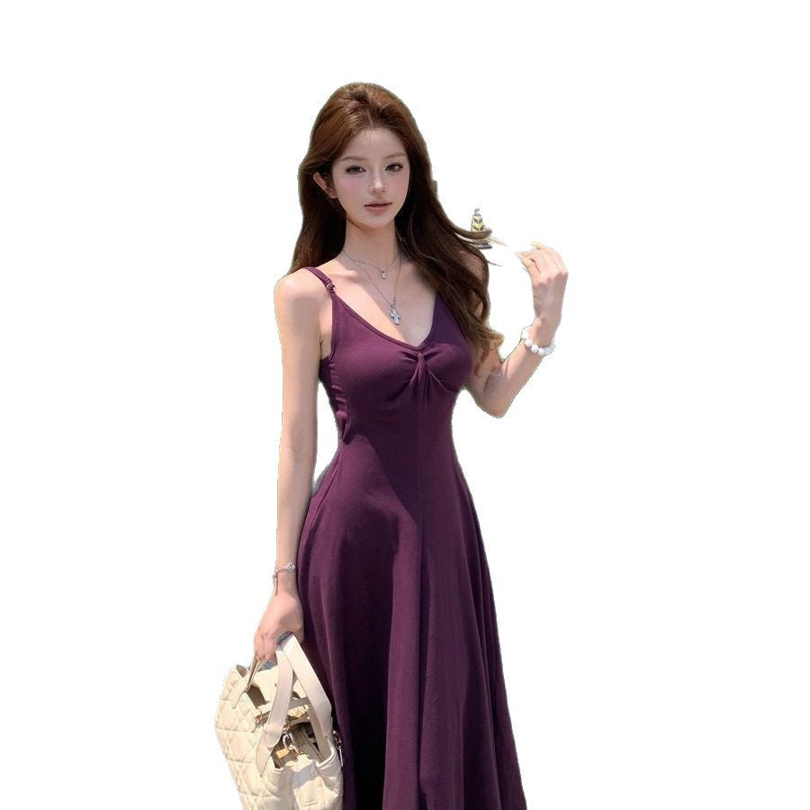 Women's Pleated Spaghetti Strap Maxi Dress