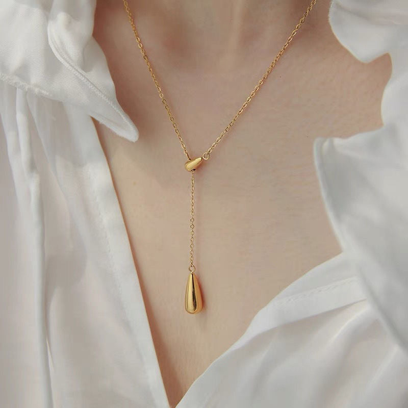Titanium Steel Pendant Necklace for Women Luxury Clavicle Chain