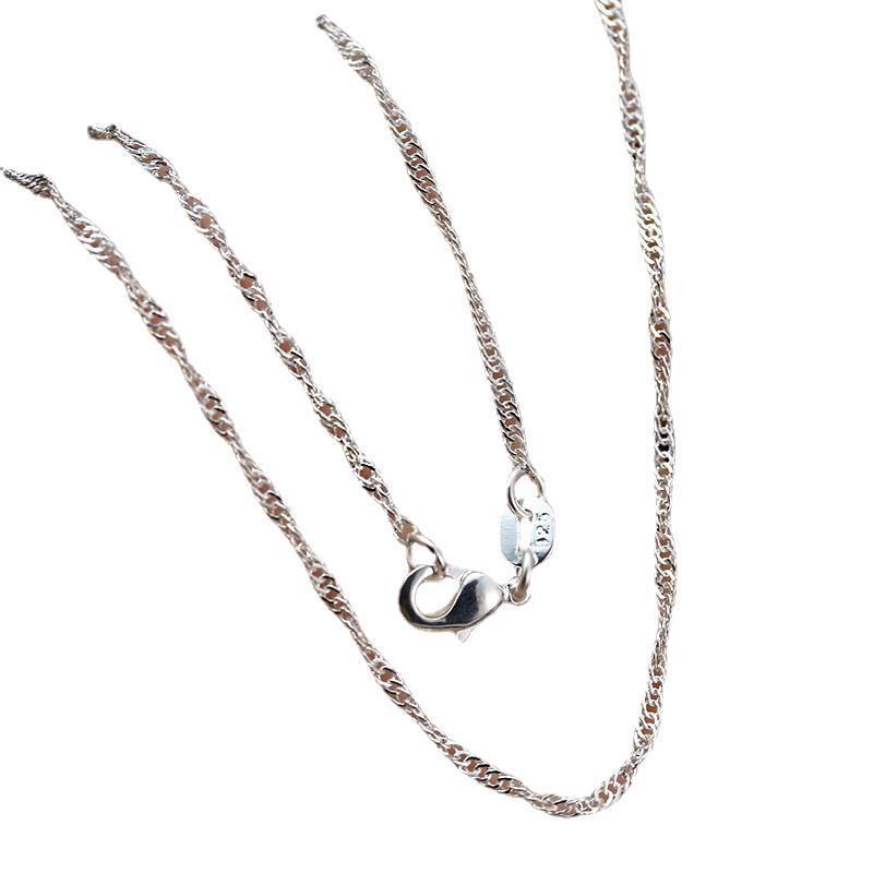 Silver Plated Water Wave Chain Necklace for Women