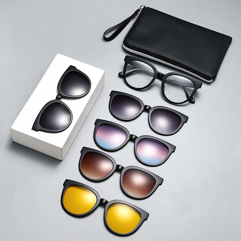 TR90 Polarized Sunglasses Set with 5 Interchangeable Lenses