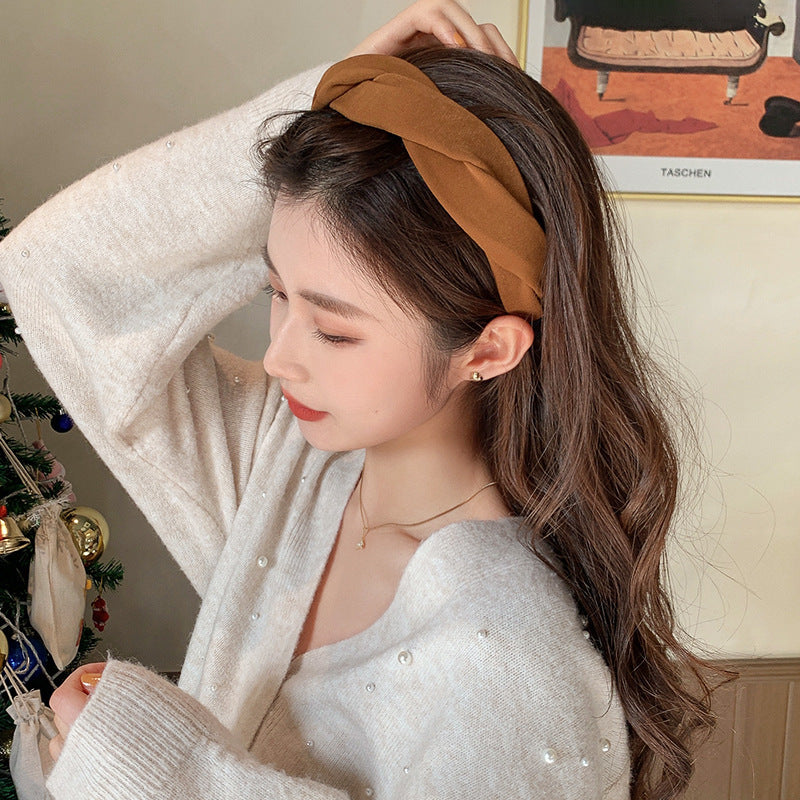 French Style Braided Headband for Women Vintage Hair Accessory