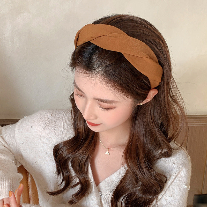 French Style Braided Headband for Women Vintage Hair Accessory