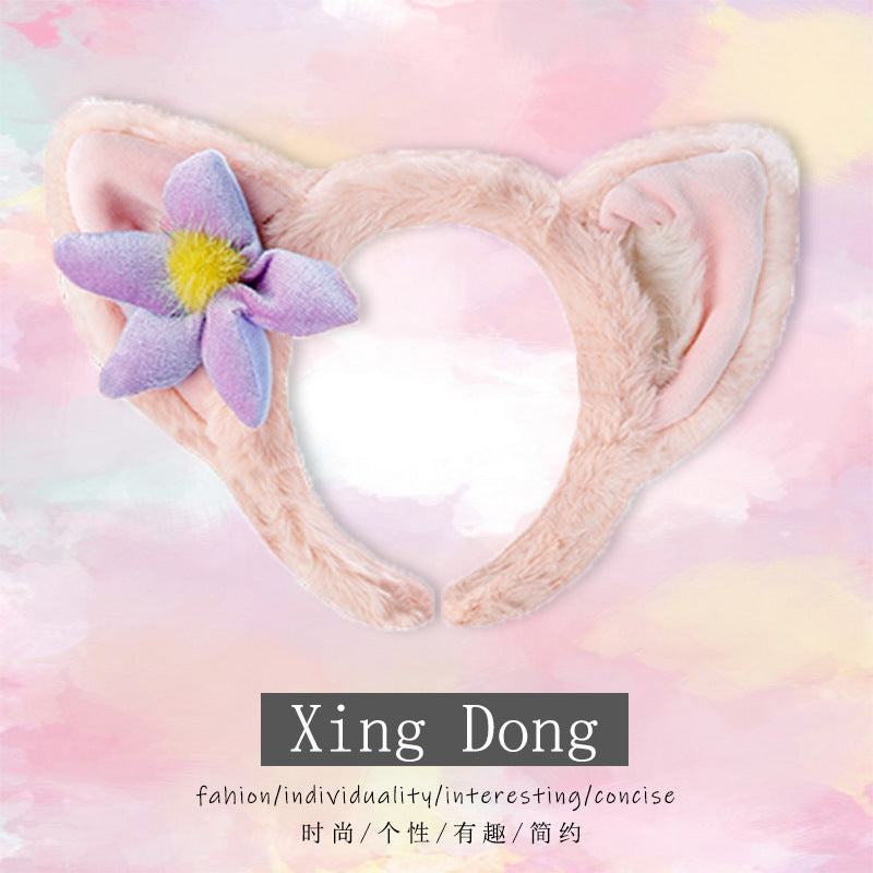 Plush Fox Ear Headband for Women Cute Winter Hair Accessory
