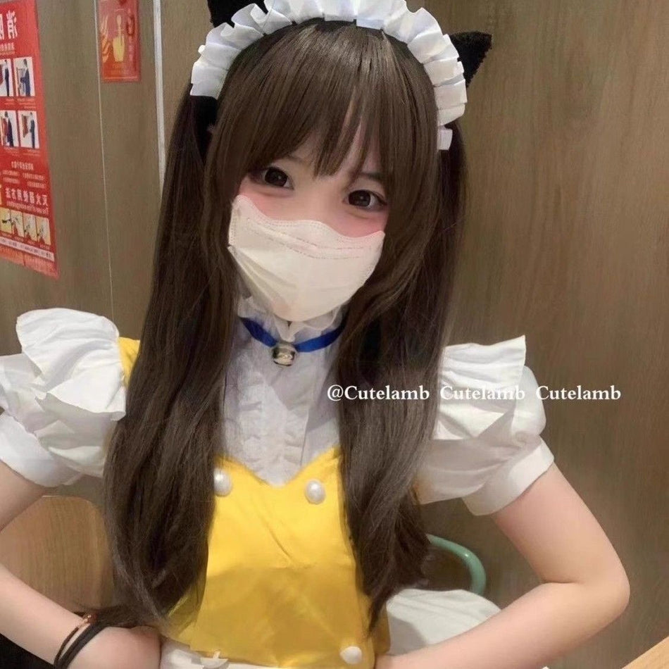 Lolita Maid Cat Ear Headband for Women Plush Hair Accessory