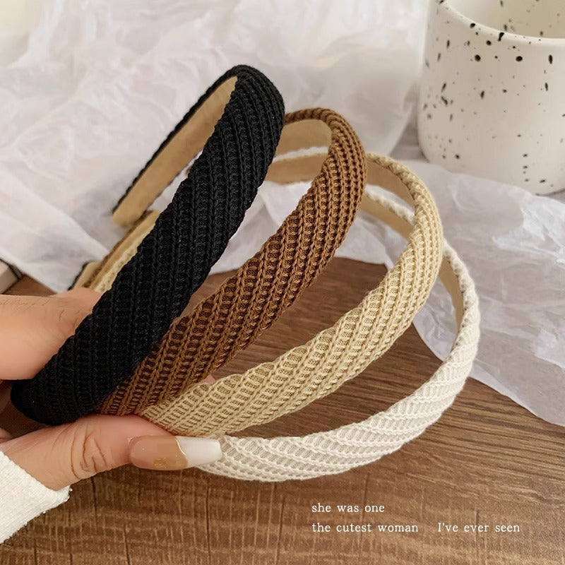 Knitted Braided Wool Headband for Women Retro Hair Accessory