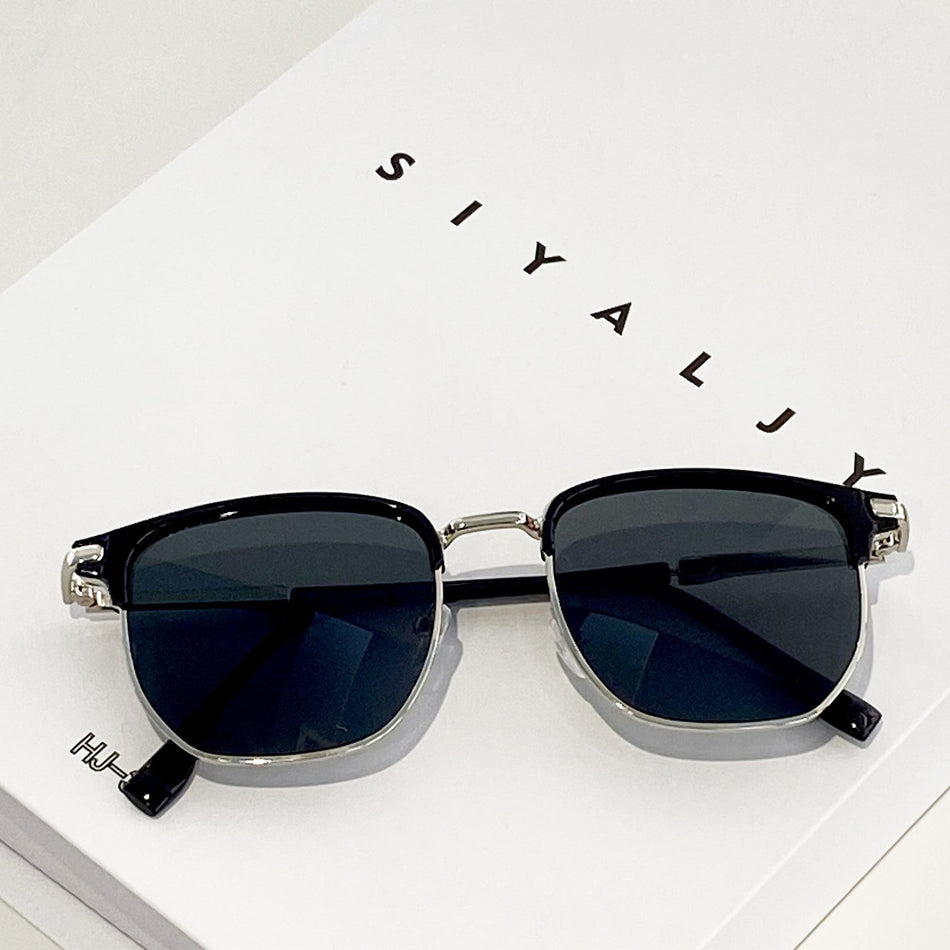 Vintage Half-Frame UV Protection Sunglasses for Men