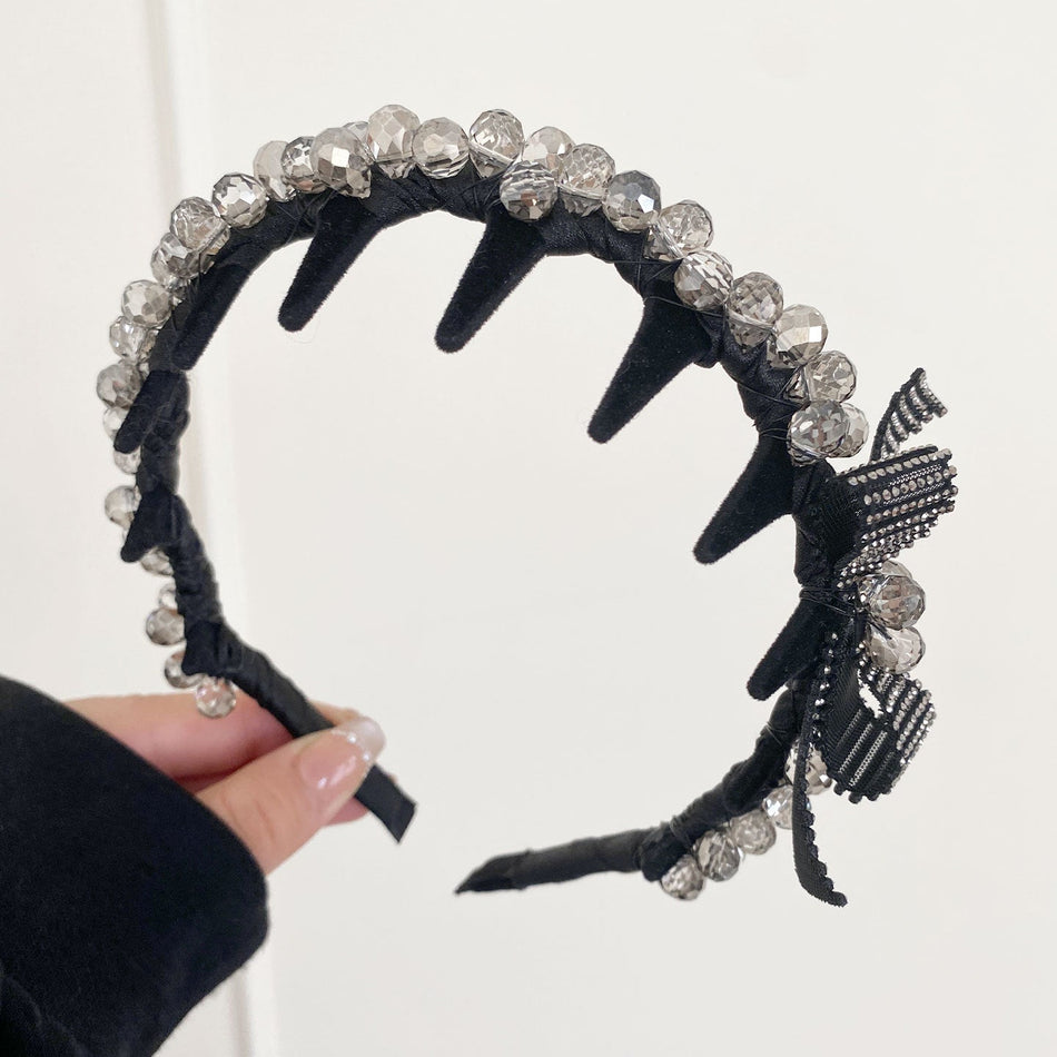 Star Bow Tooth Comb Headband for Women High Crown
