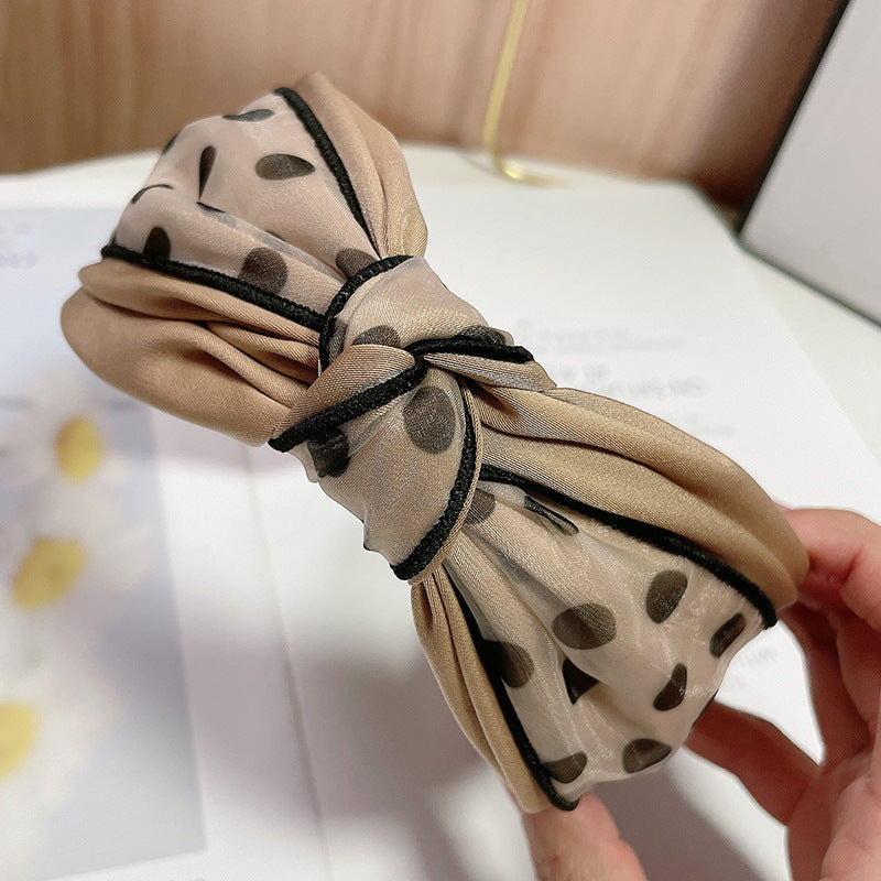 Double Layer Knot Wide Headband for Women Fabric Hair Hoop