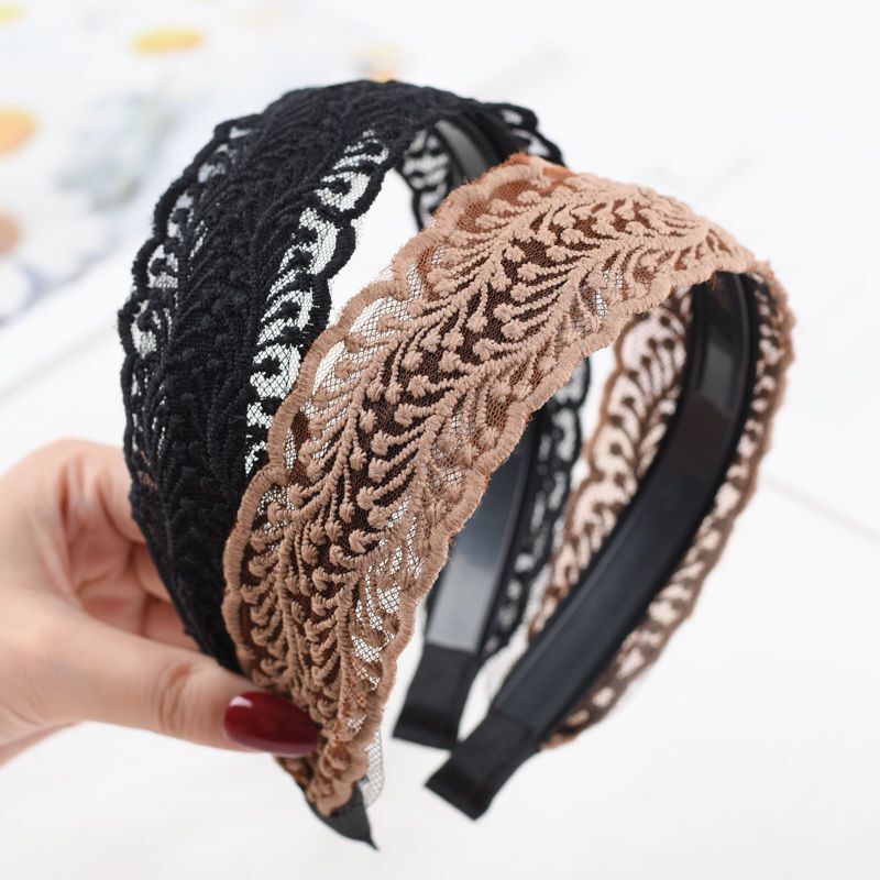 Korean Lace Wide Headband for Women Non-Slip Hair Accessory