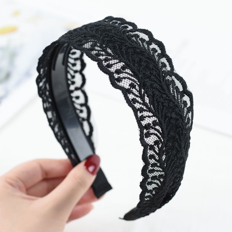 Korean Lace Wide Headband for Women Non-Slip Hair Accessory