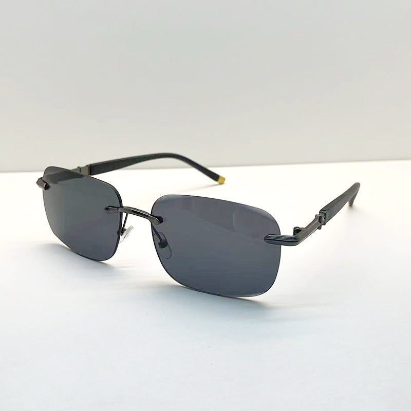 Frameless Cut Metal Sunglasses for Driving, Fishing & Street