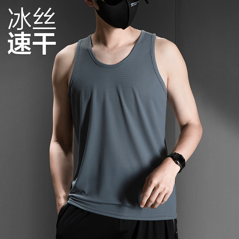 Men's Ice Silk Quick-Dry Sports Tank Top, Loose Fit Plus Size