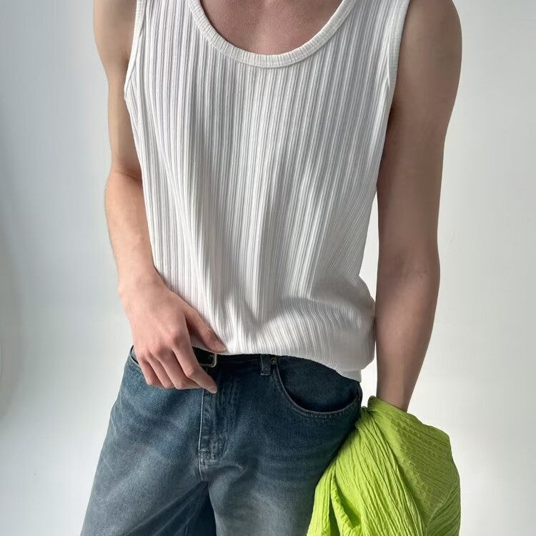 Men's Casual Solid Color Loose Fit Summer Tank Top