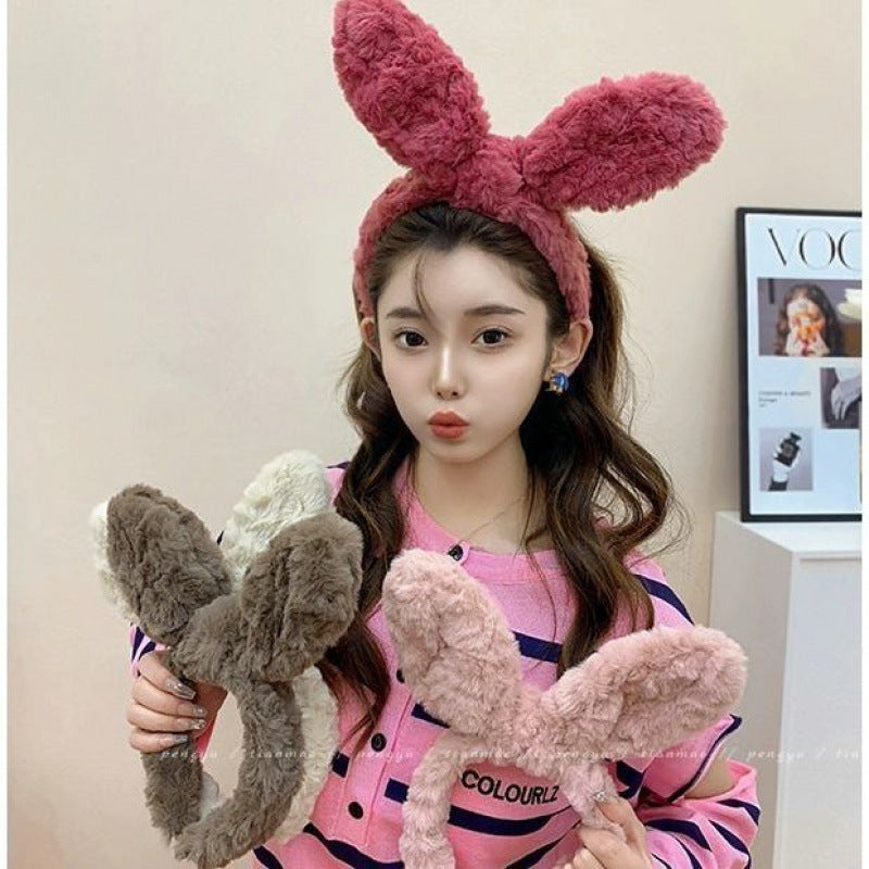 Plush Ear Headband for Women High Crown Hair Accessory