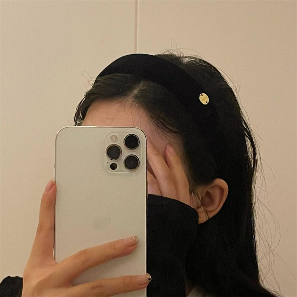 Metallic Suede Headband for Women Vintage Hair Accessory