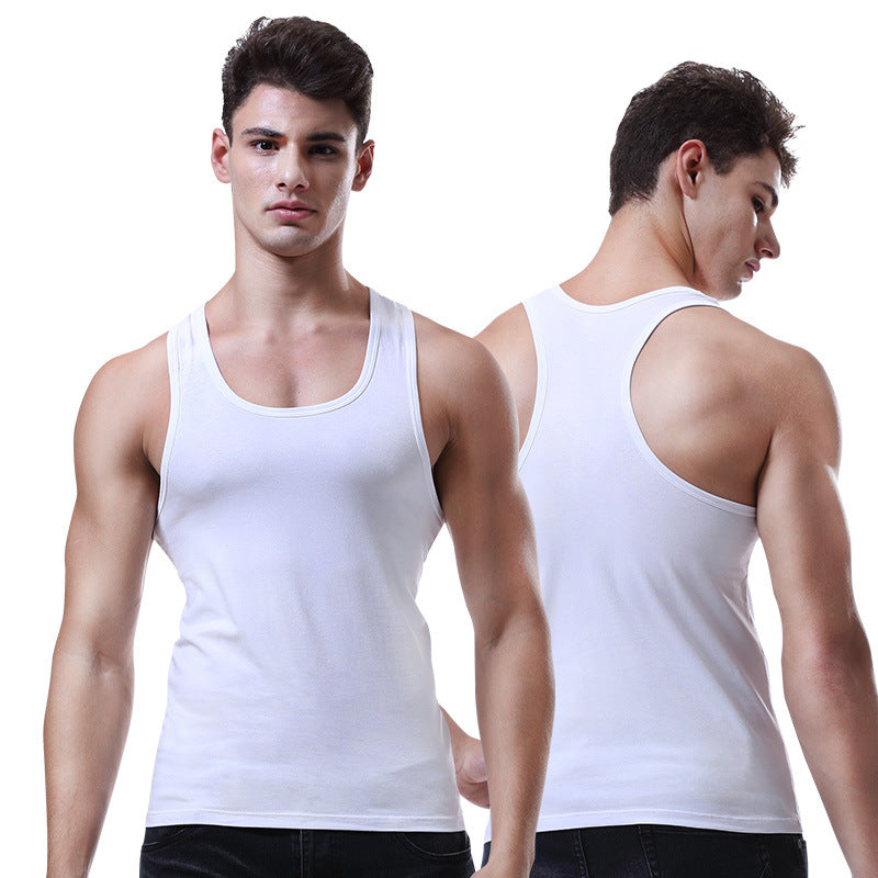Men's Crew Neck I-Shape Fitness Tank Top for Sports & Casual Wear