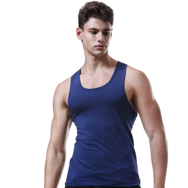 Men's Crew Neck I-Shape Fitness Tank Top for Sports & Casual Wear
