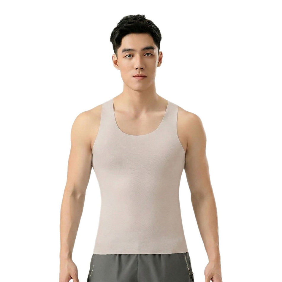 Men's Seamless Ice Silk Modal Sports Tank Top, Breathable Vest