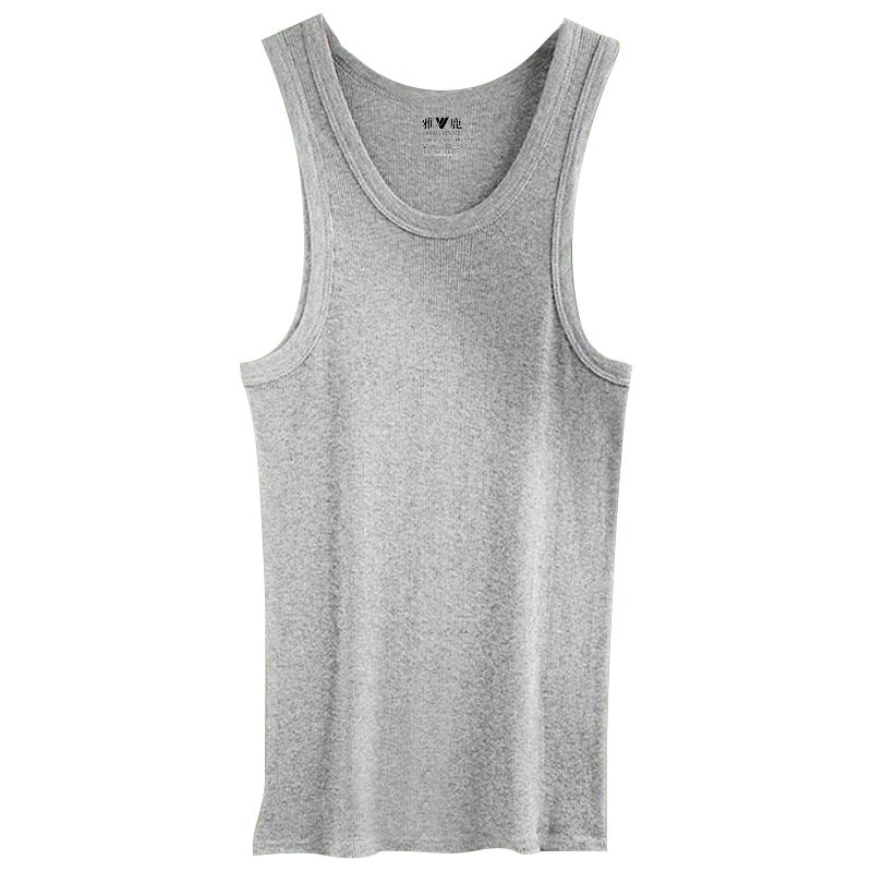 Yalu Men's Cotton Ribbed Thick Thread Tank Top for Fitness