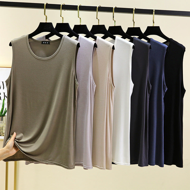 Men's Modal Loose Fit Plus Size Sleeveless Tank Top Shirt