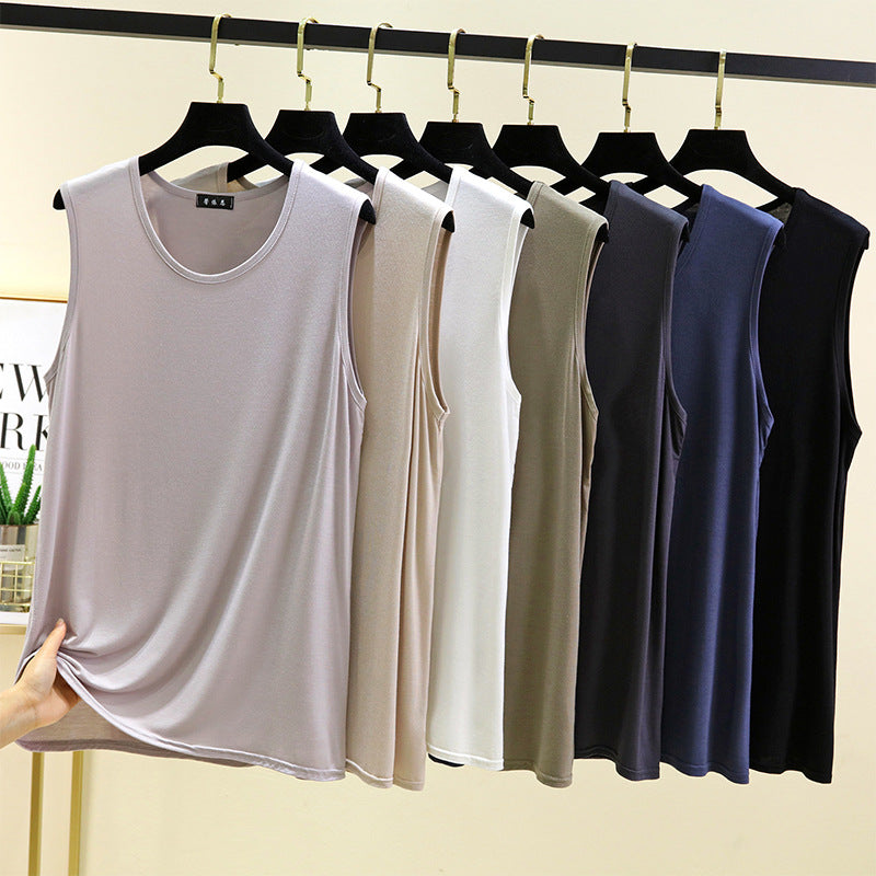 Men's Modal Loose Fit Plus Size Sleeveless Tank Top Shirt