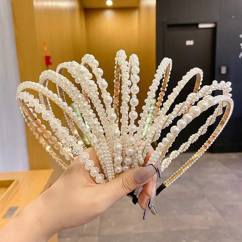 Korean Pearl Thin Headband for Women Elegant Hair Accessory