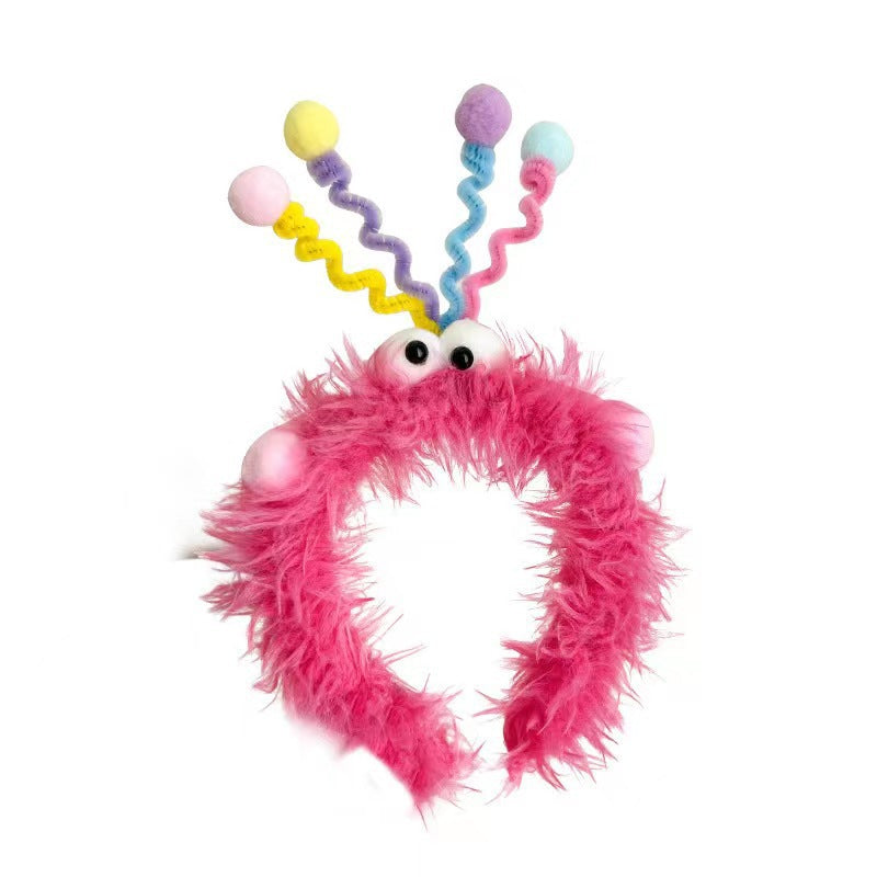 Cartoon Plush Twist Headband for Women Cute Hair Accessory
