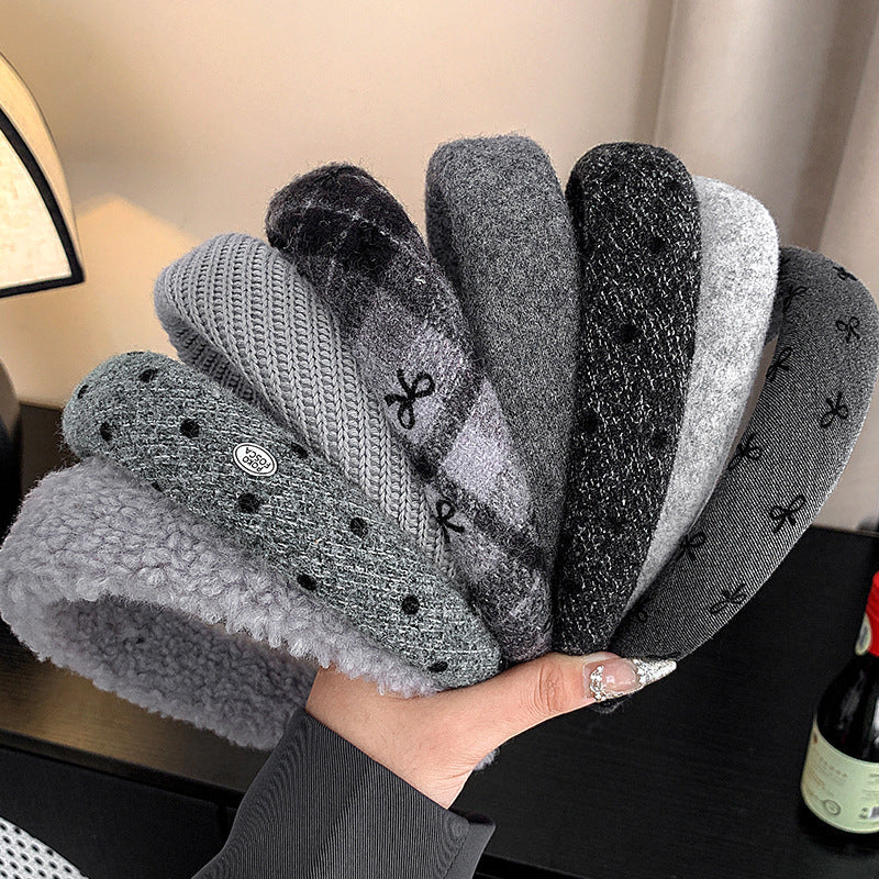 Gray High Crown Headband for Women Elegant Hair Accessory