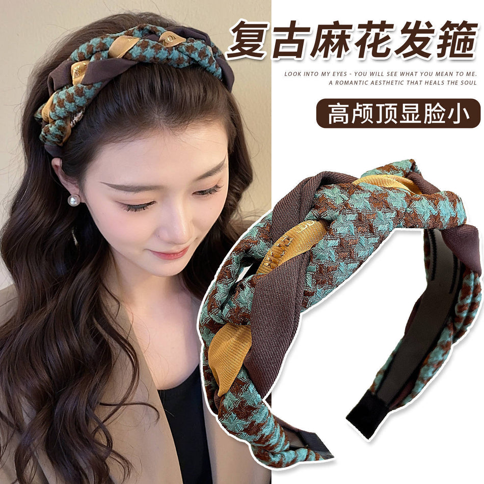 Braided High Crown Headband for Women Everyday Hair Accessory