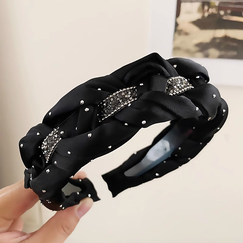 Korean Woven Wide Headband for Women Elegant Hair Accessory