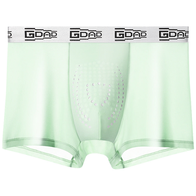 PACK OF-3 Men's 10A Antibacterial Ice Silk Boxer Briefs,