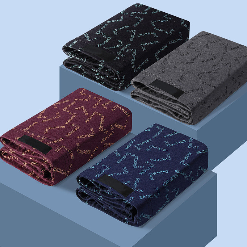 Men's Antibacterial Cotton Printed Boxer Briefs, Breathable Fit