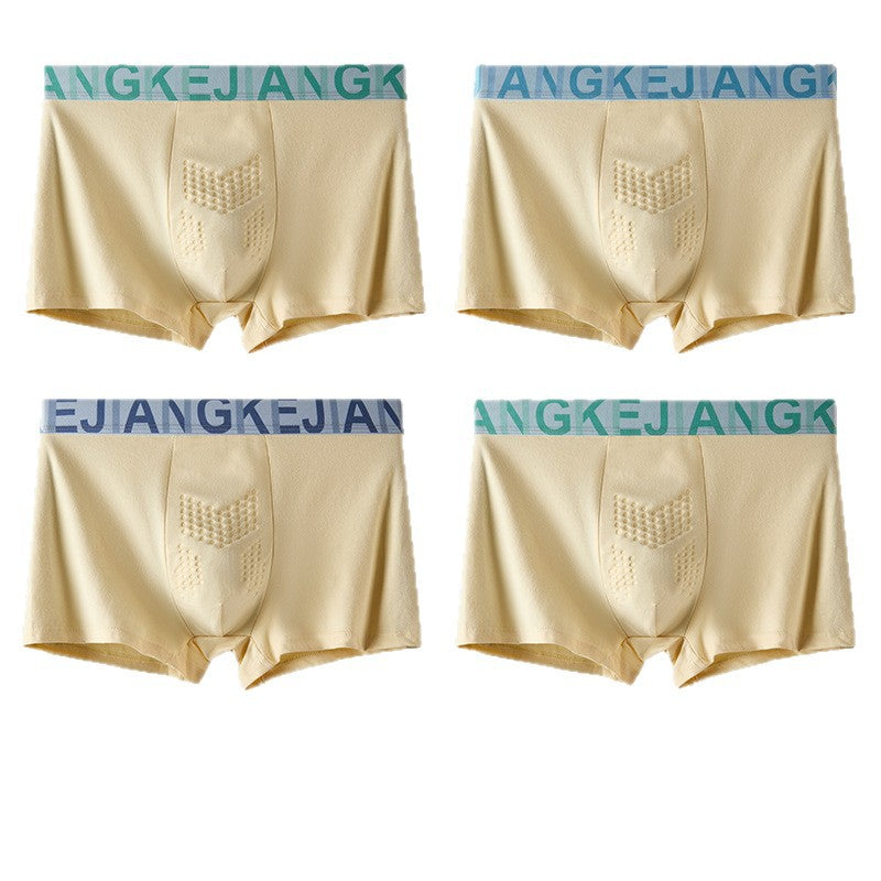 PACK OF-4 Men's Plus Size Cotton Boxer Briefs, Breathable
