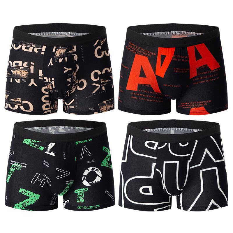 Men's 4-Pack Loose Fit Boxer Shorts, European & American Sizes