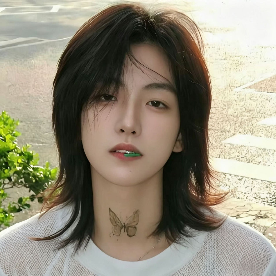 Men's Retro Mullet Wig with Long Tail Layered Hair