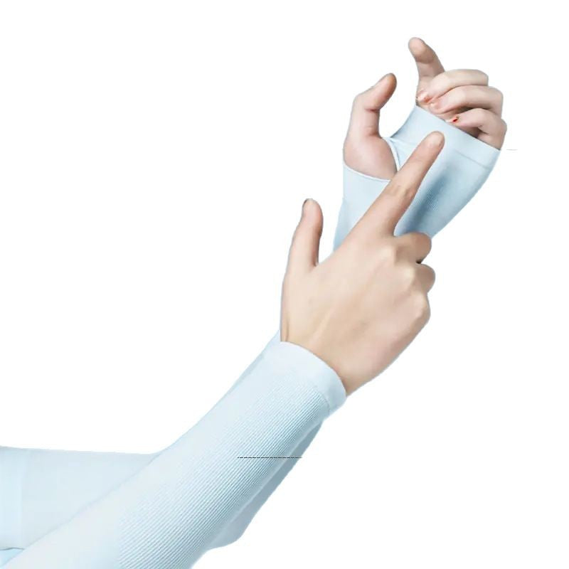 Unisex Ice Silk UV Protection Arm Sleeves for Cycling & Driving