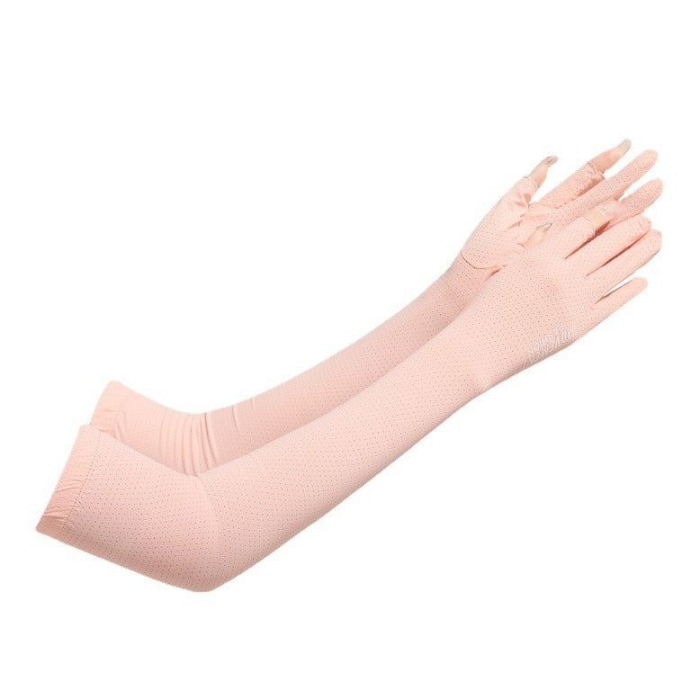 Women's Ice Silk UV Protection Arm Sleeves & Driving Gloves