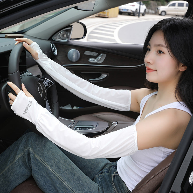 Unisex Ice Silk UV Protection Arm Sleeves for Driving & Outdoor