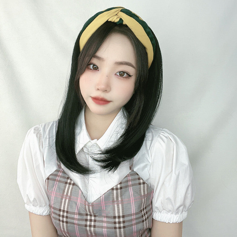 Women's Long Straight Headband Wig with Natural Hair Look