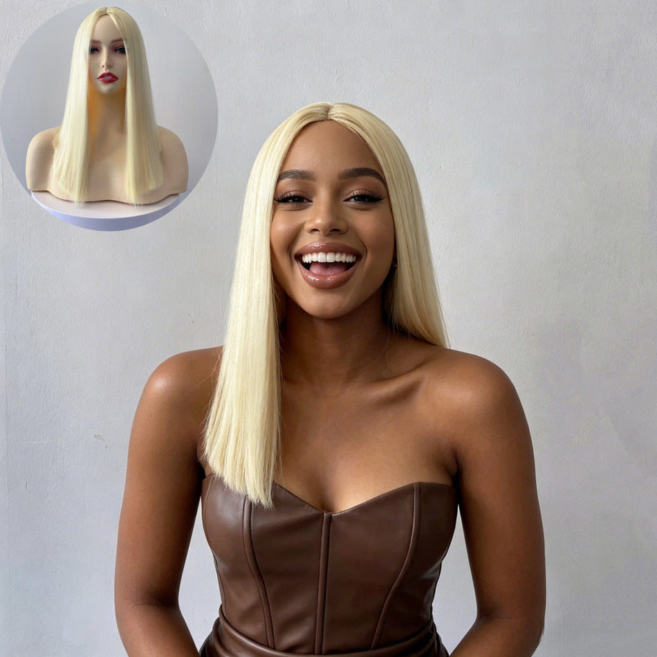 Women's 613 Blonde Long Straight Wig with Full Cap Design