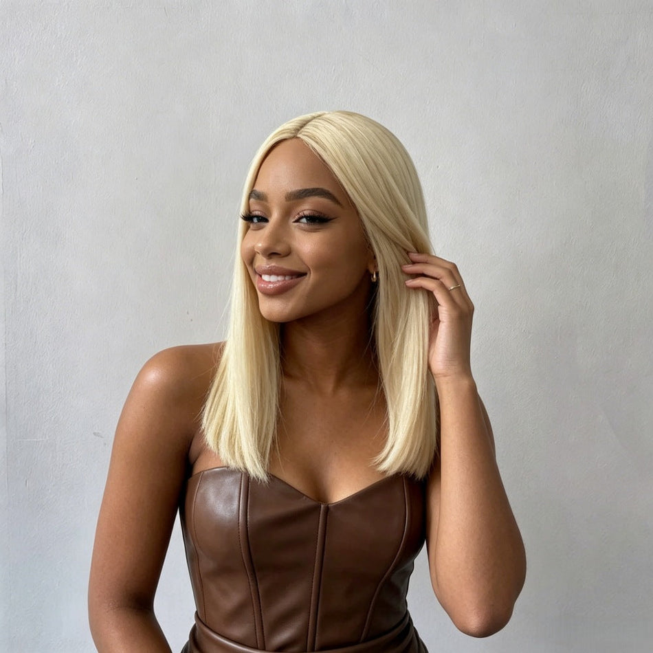 Women's 613 Blonde Long Straight Wig with Full Cap Design