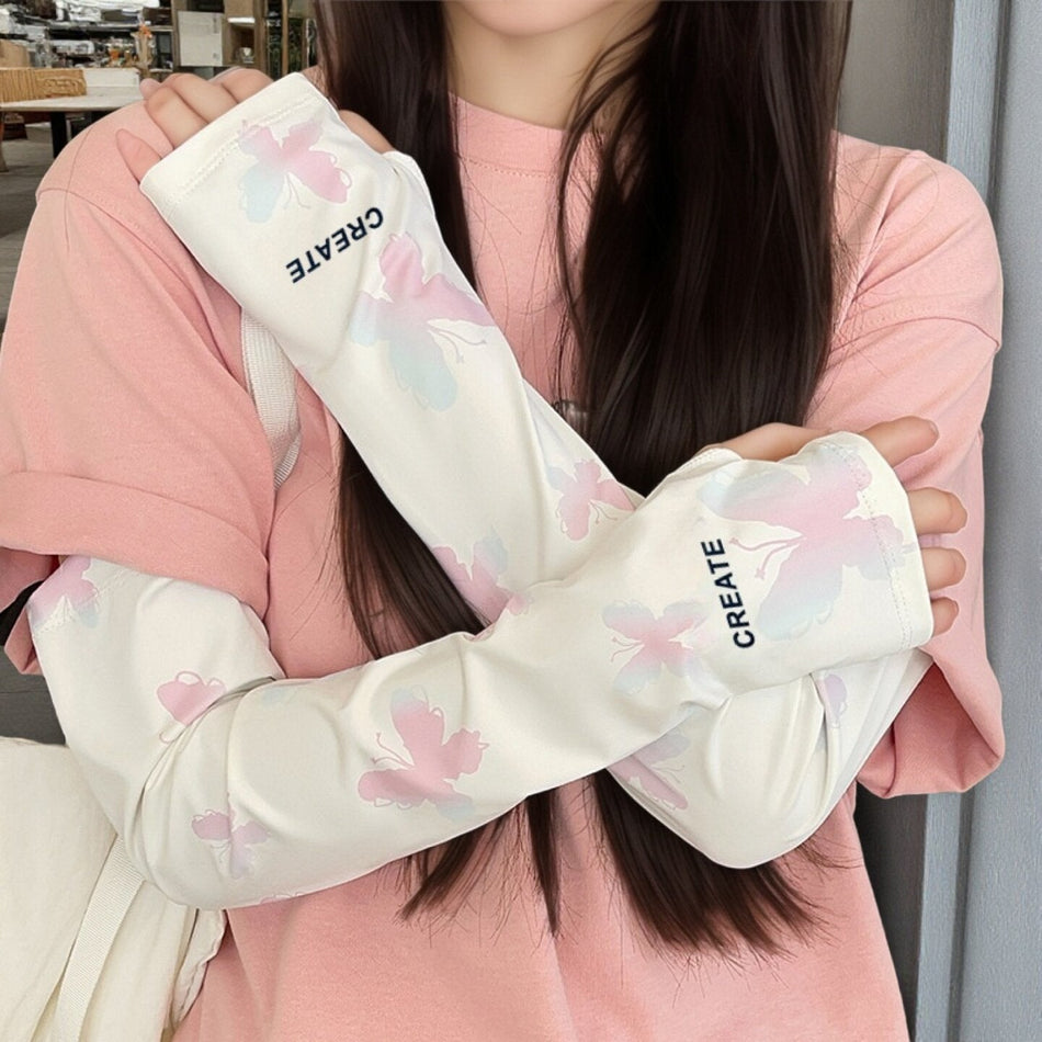 Women's Ice Silk UV Protection Arm Sleeves for Cycling & Summer