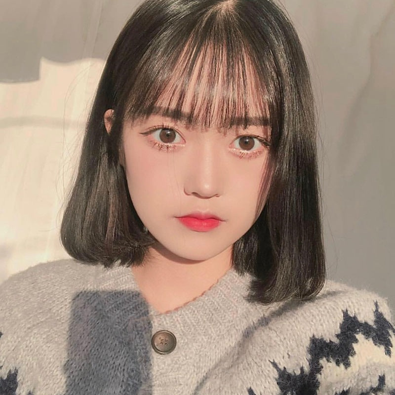 Women's Shoulder-Length Bob Wig with Air Bangs