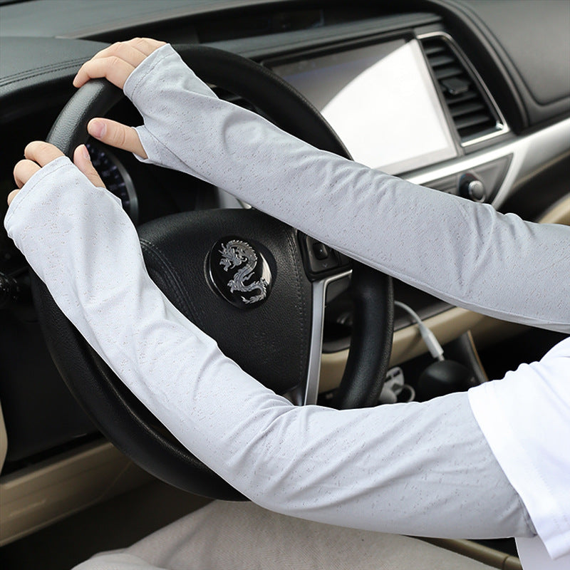 Unisex Ice Silk UV Protection Arm Sleeves for Driving, Cycling &