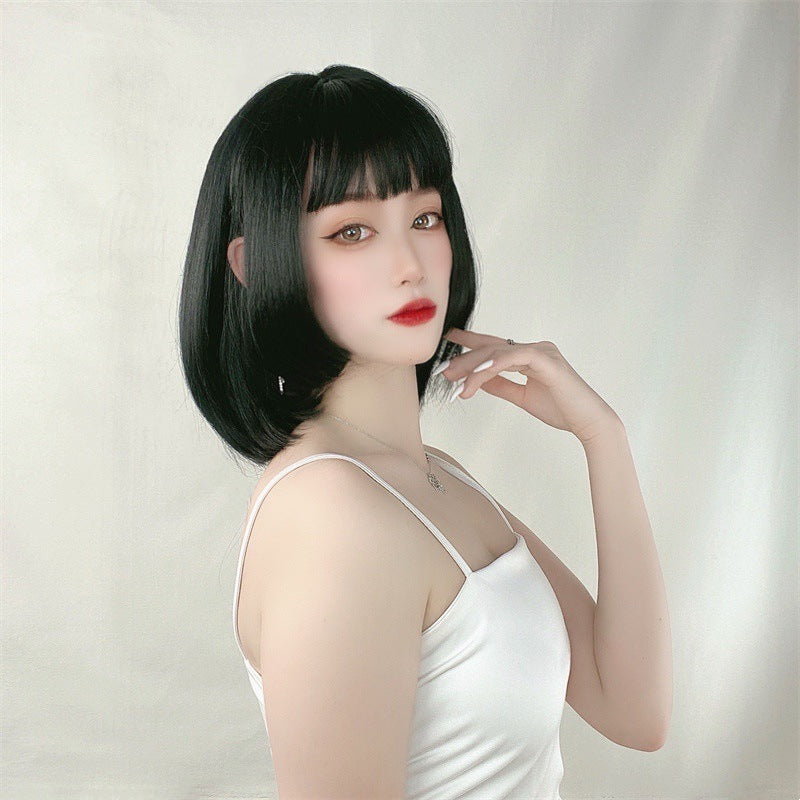 Women's Shoulder-Length Bob Wig with Princess Cut Bangs