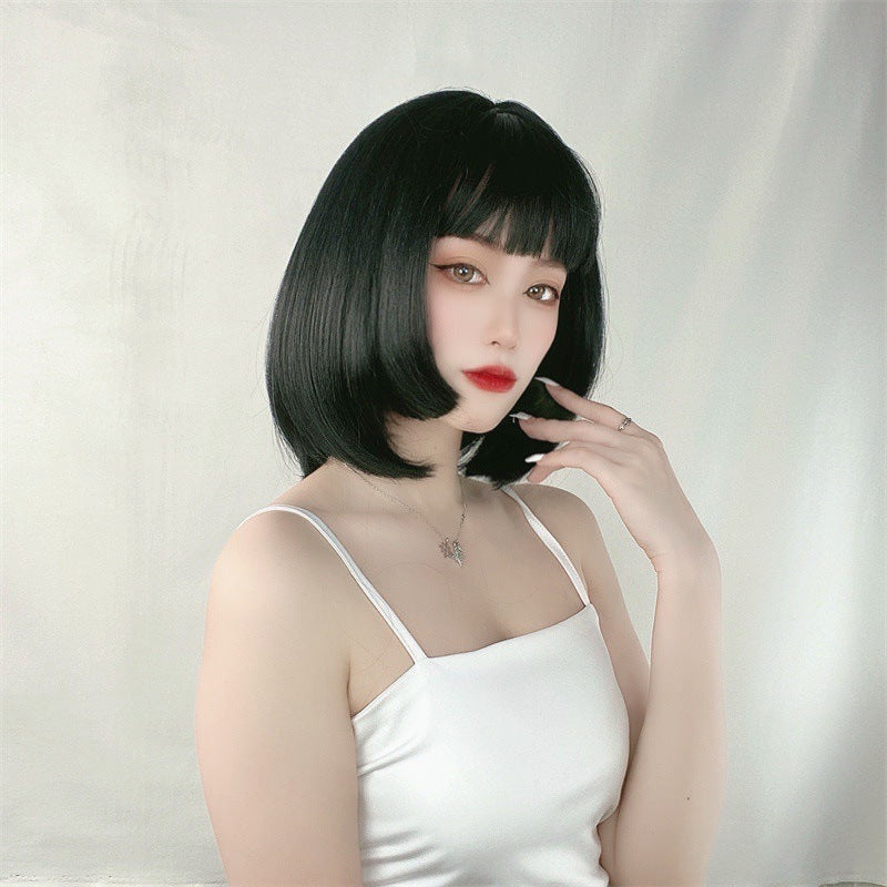 Women's Shoulder-Length Bob Wig with Princess Cut Bangs